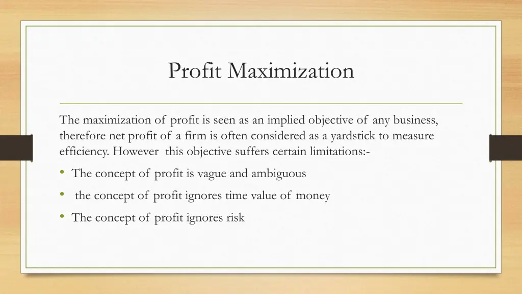 profit maximization