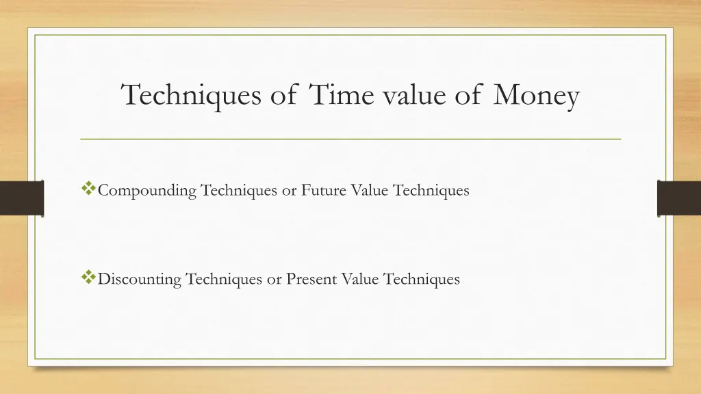 techniques of time value of money