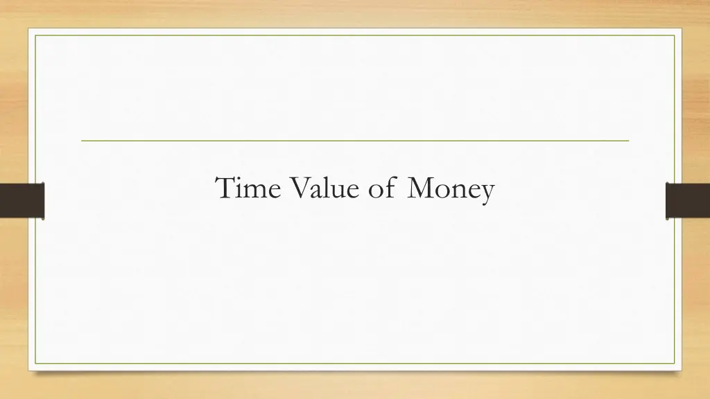 time value of money