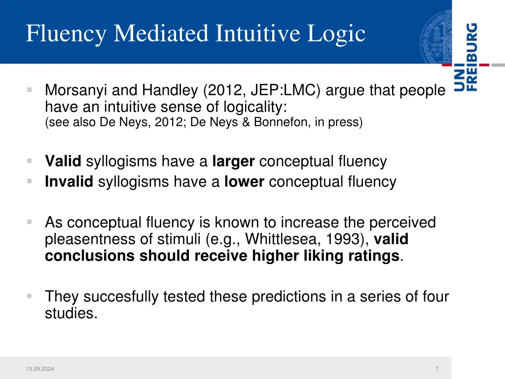 fluency mediated intuitive logic