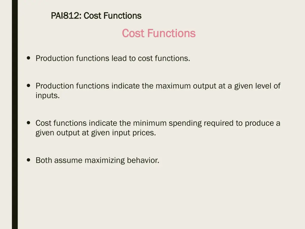 pai812 cost functions pai812 cost functions 2