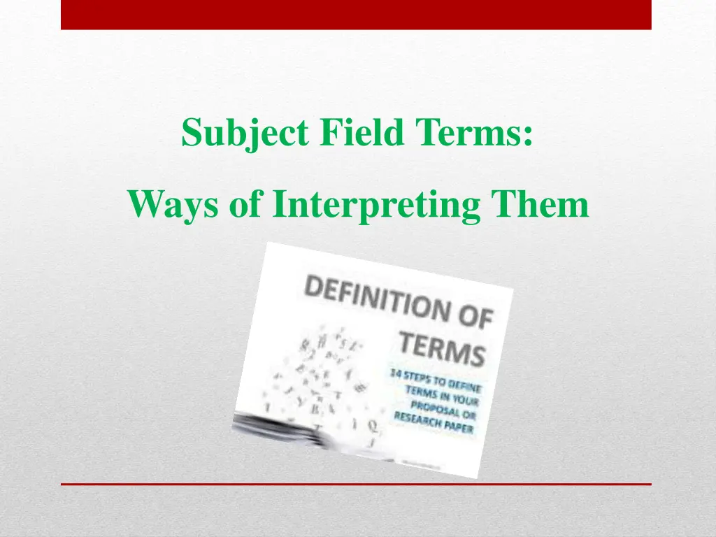 subject field terms