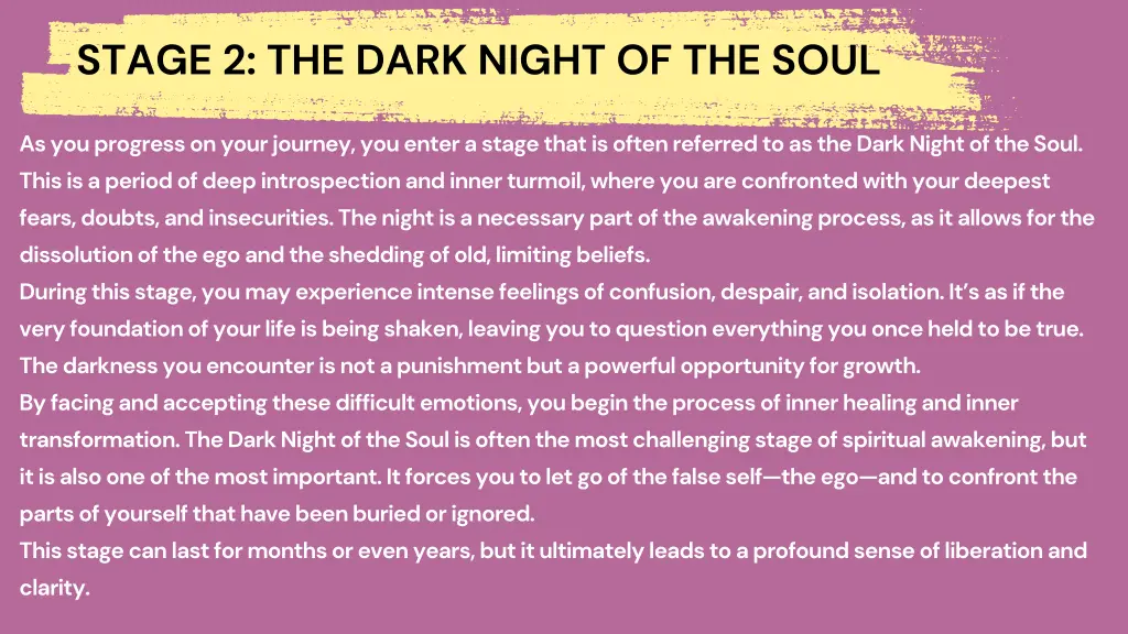 stage 2 the dark night of the soul