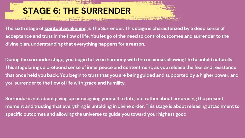 stage 6 the surrender