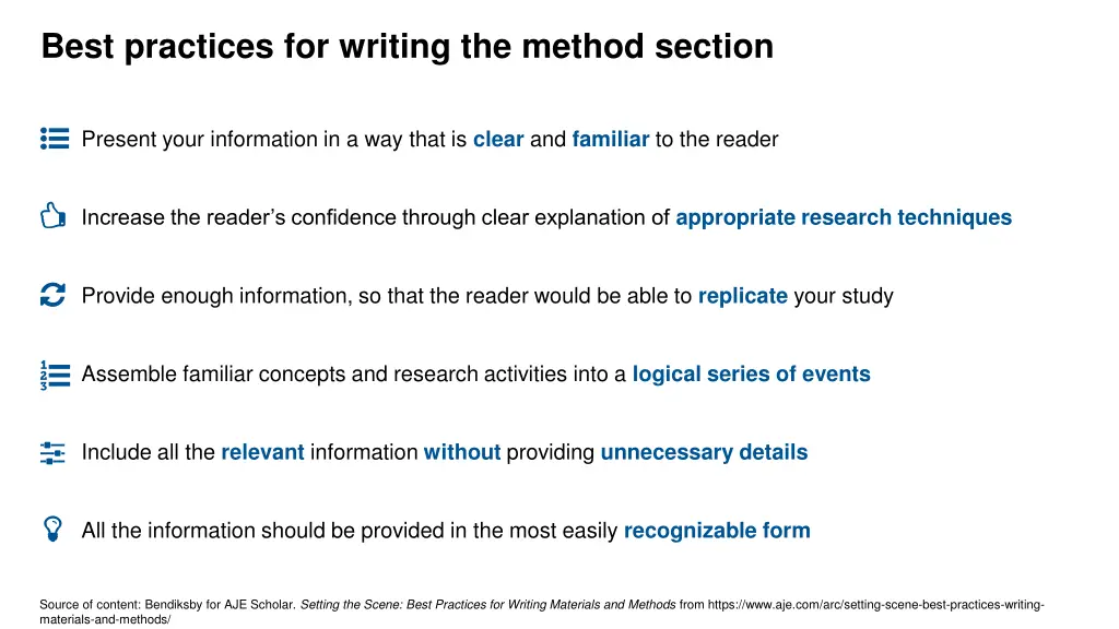 best practices for writing the method section