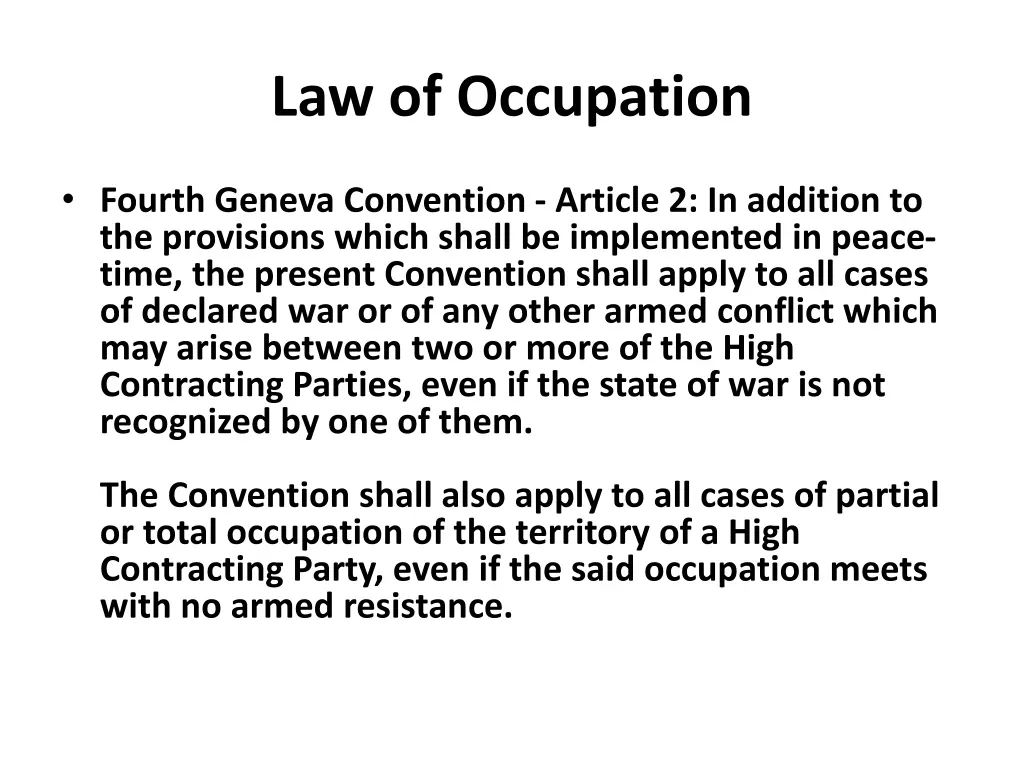 law of occupation 2