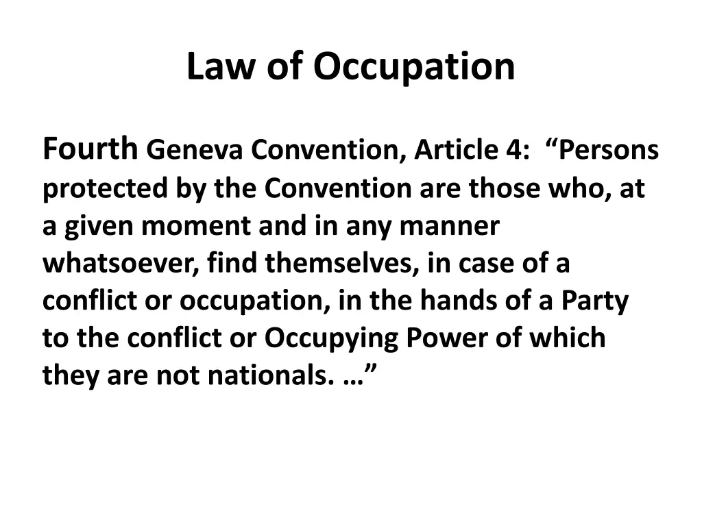 law of occupation 3