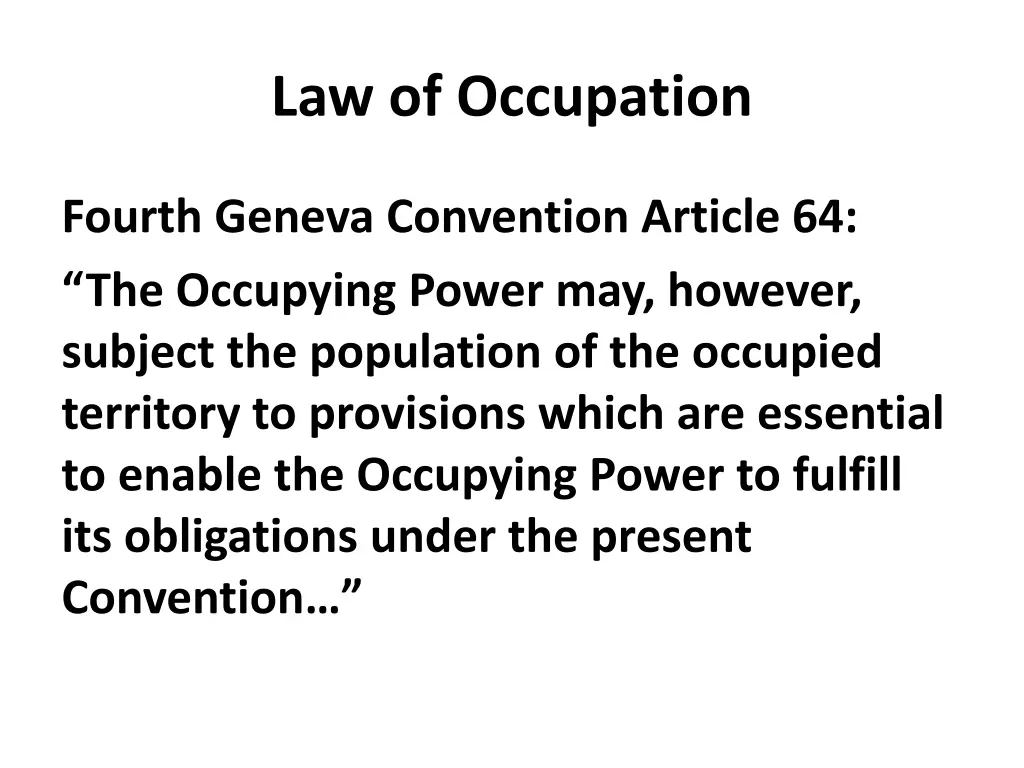 law of occupation 4