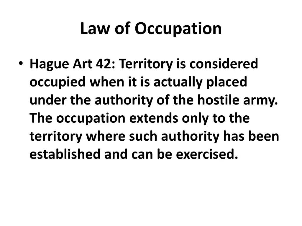 law of occupation