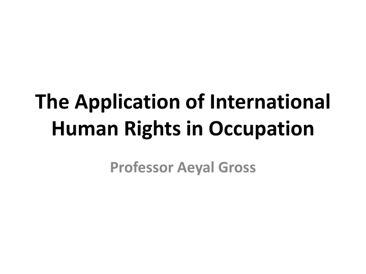 the application of international human rights