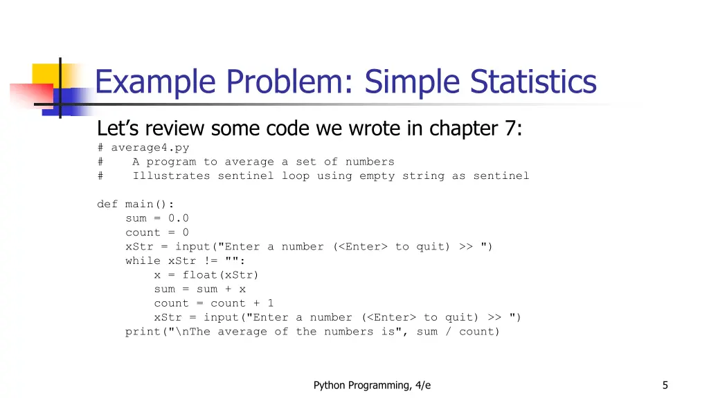 example problem simple statistics 1