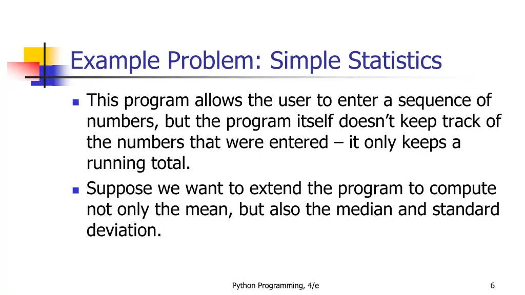 example problem simple statistics 2