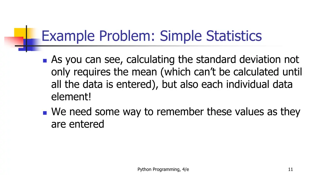 example problem simple statistics 7