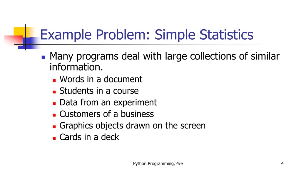 example problem simple statistics