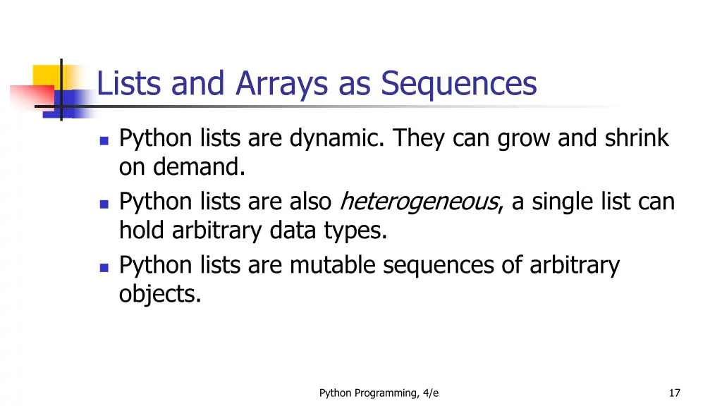 lists and arrays as sequences 3