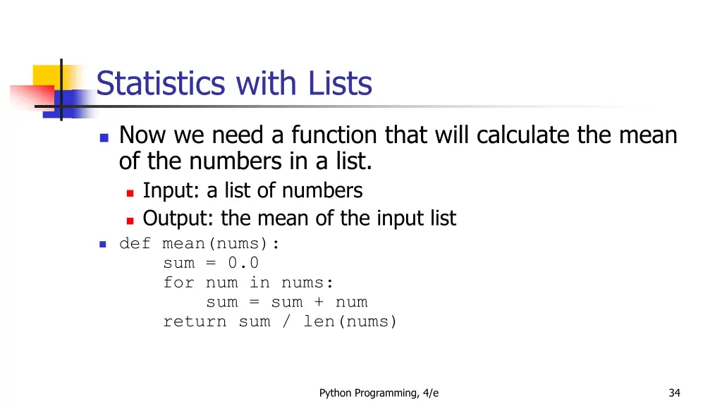 statistics with lists 3