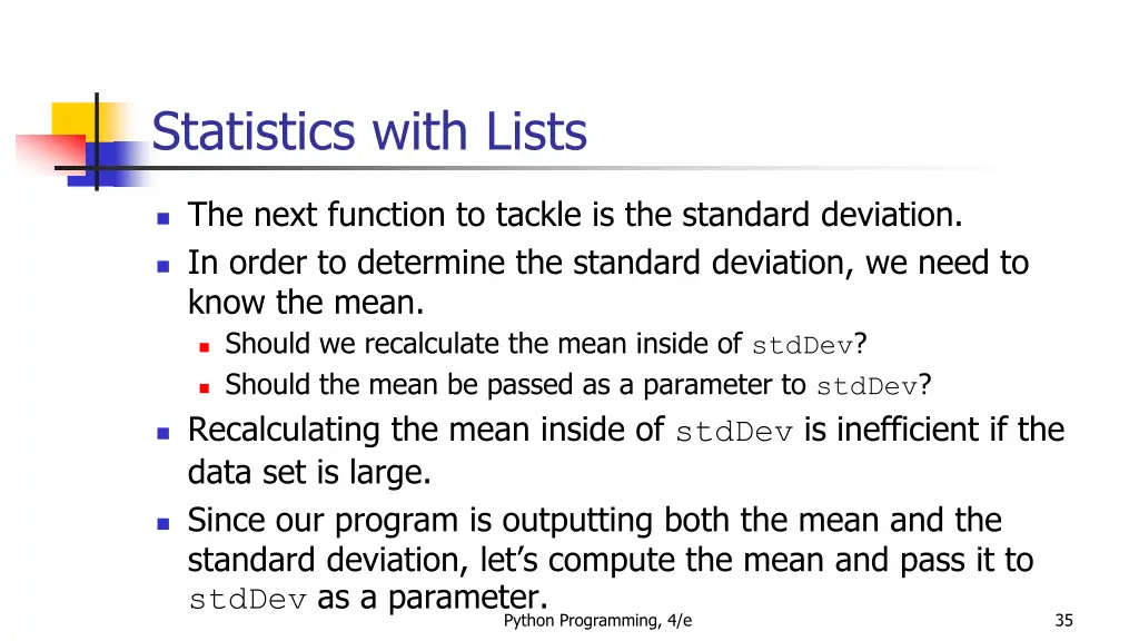 statistics with lists 4