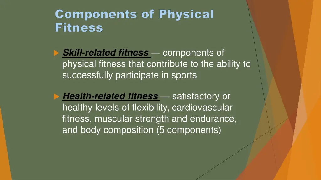 skill related fitness components of physical