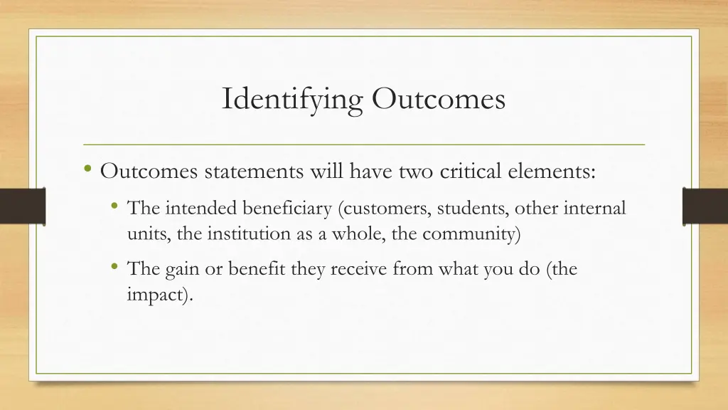 identifying outcomes 1