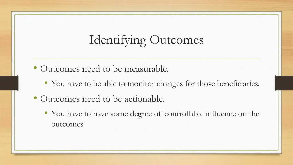 identifying outcomes 2