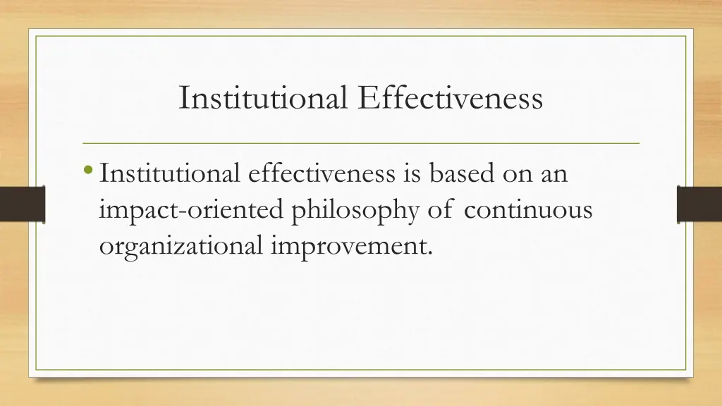 institutional effectiveness