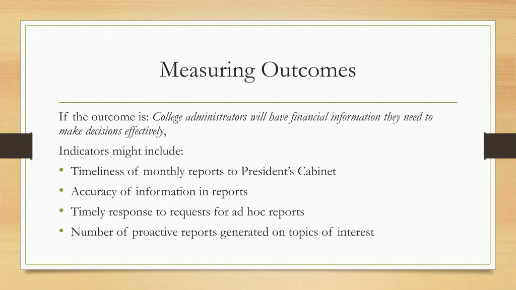 measuring outcomes 1