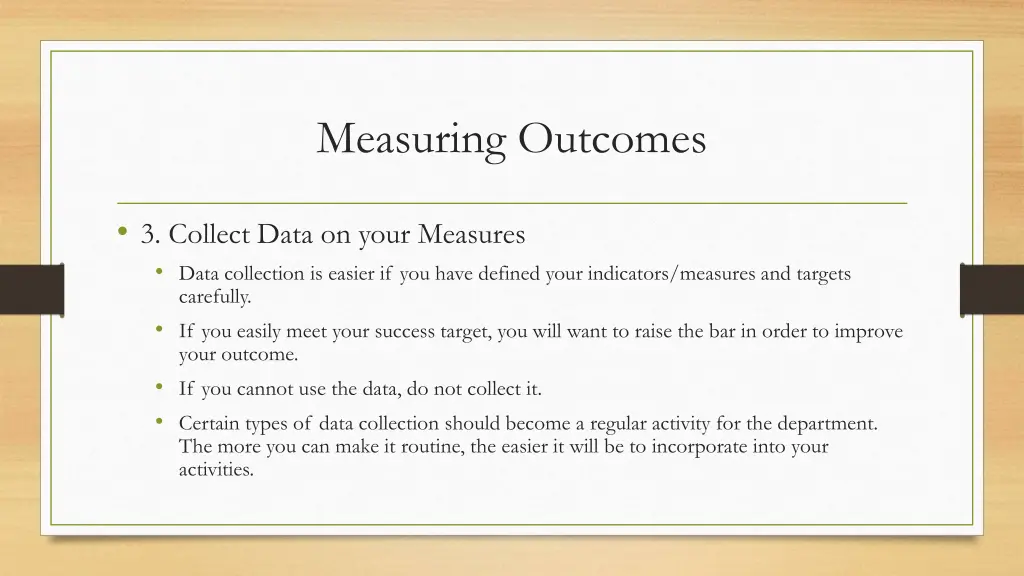 measuring outcomes 3