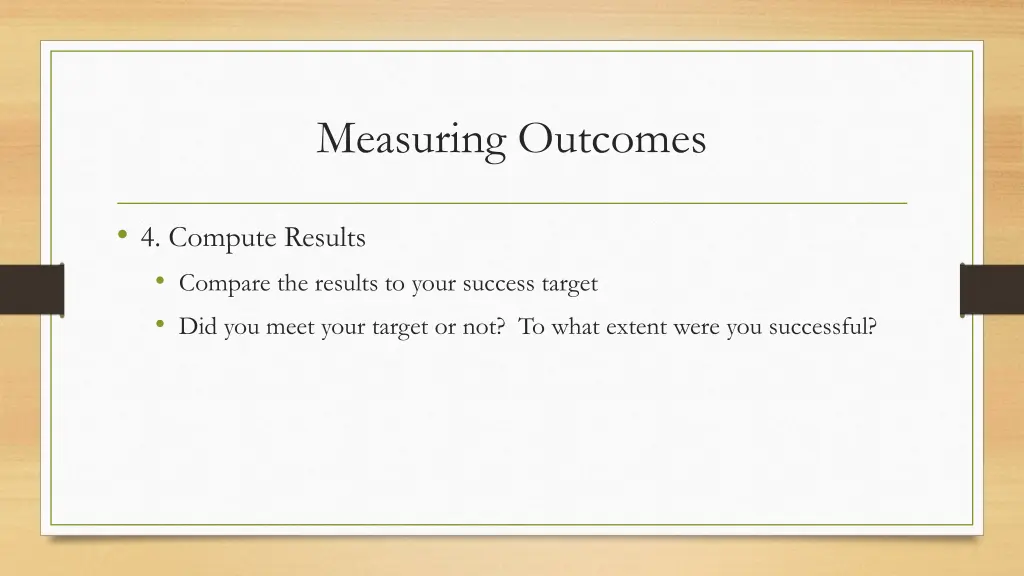 measuring outcomes 4