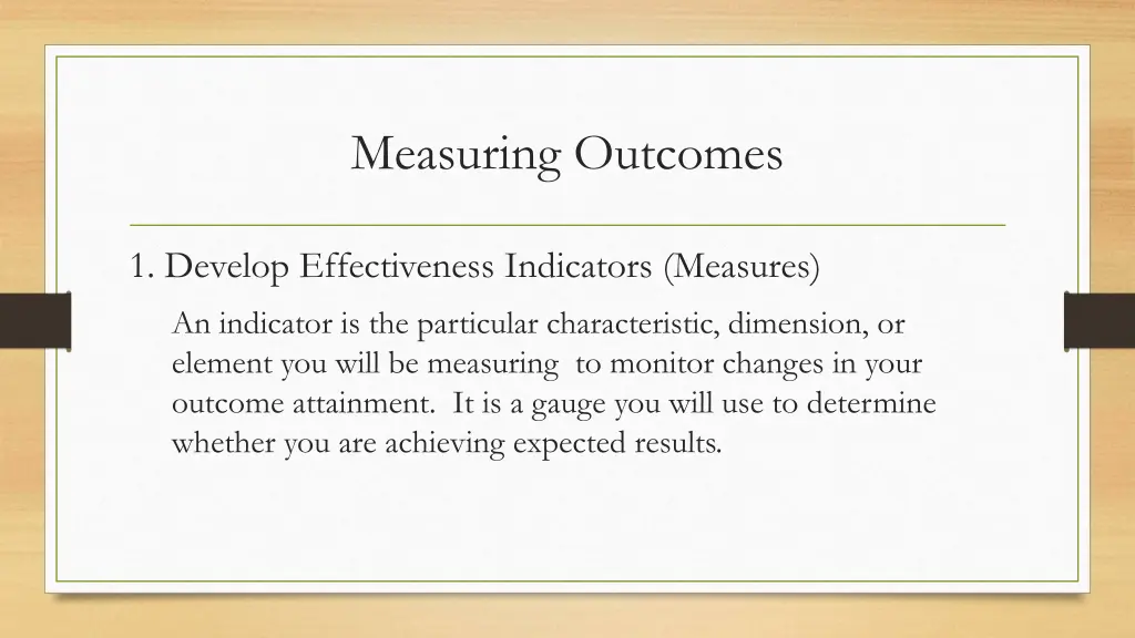 measuring outcomes