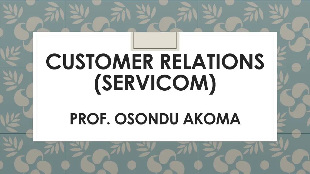 customer relations servicom