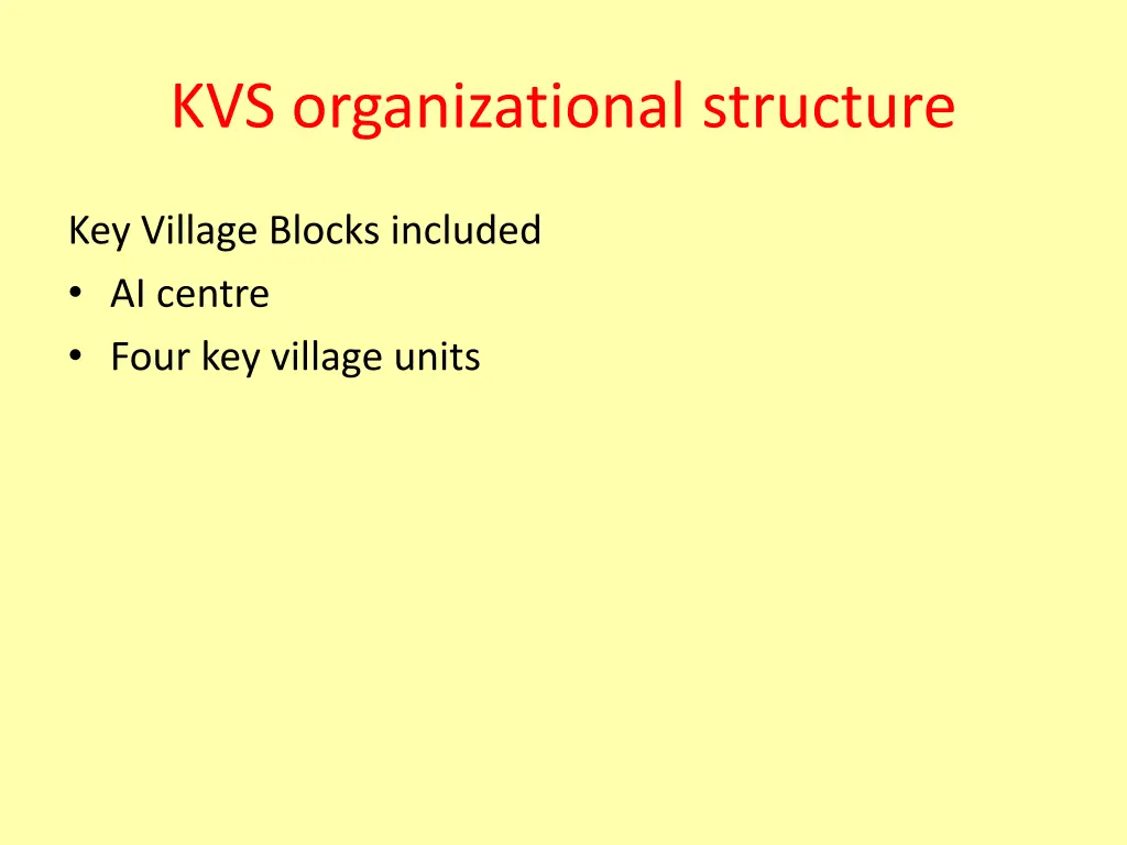 kvs organizational structure