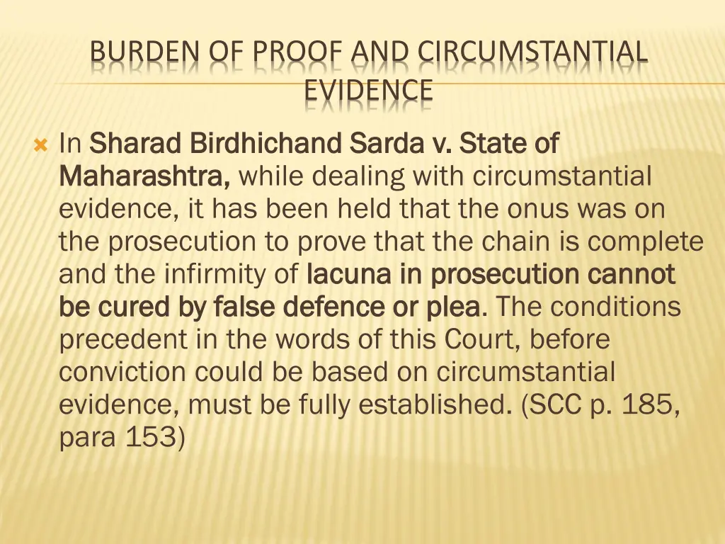 burden of proof and circumstantial evidence