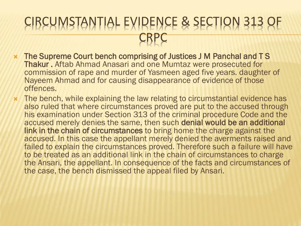 circumstantial evidence section 313 of crpc