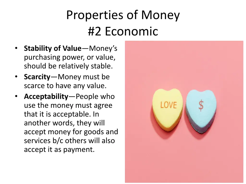 properties of money 2 economic