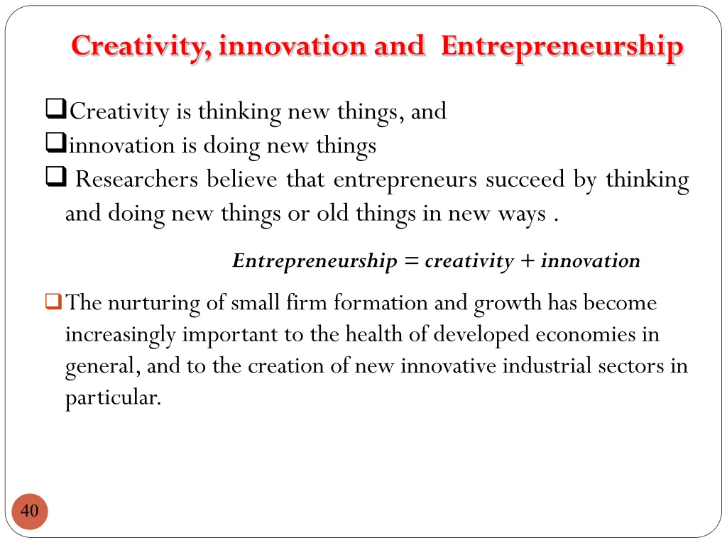 creativity innovation and entrepreneurship