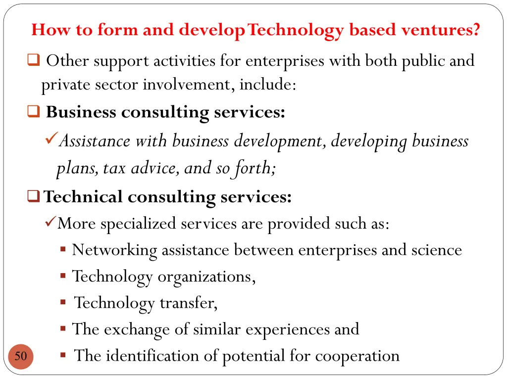 how to form and develop technology based ventures 1