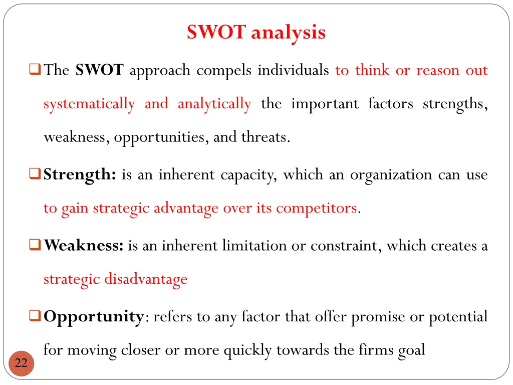 swot analysis