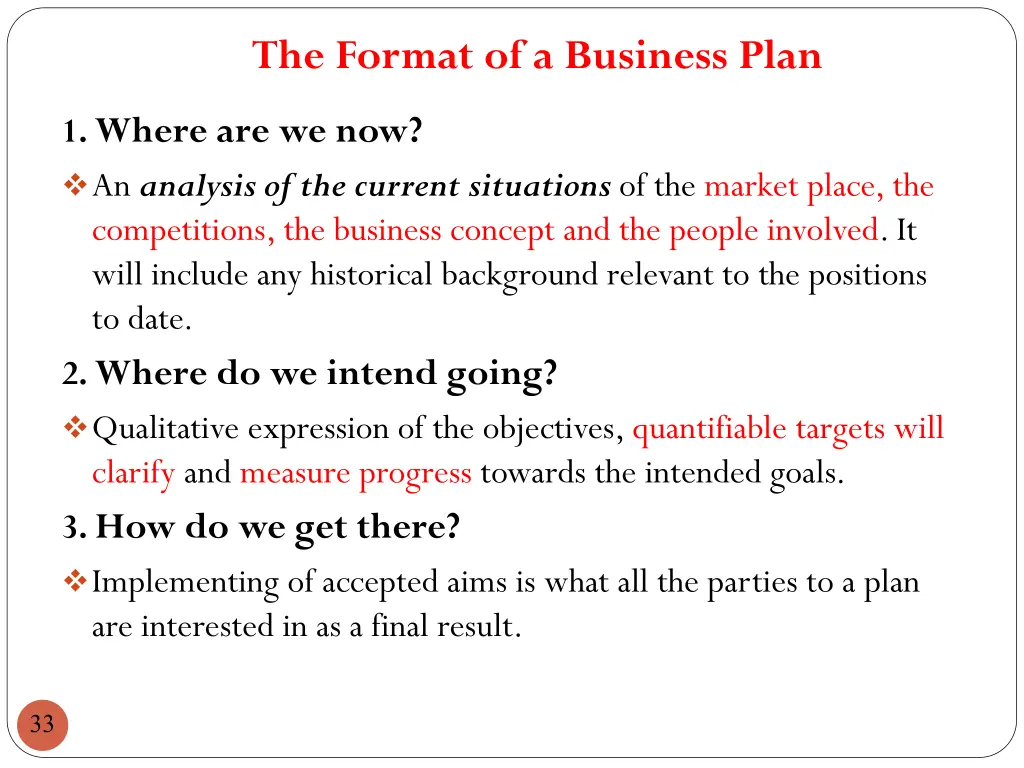 the format of a business plan