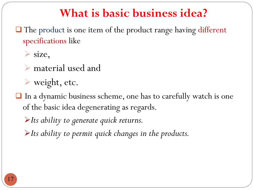 what is basic business idea 1