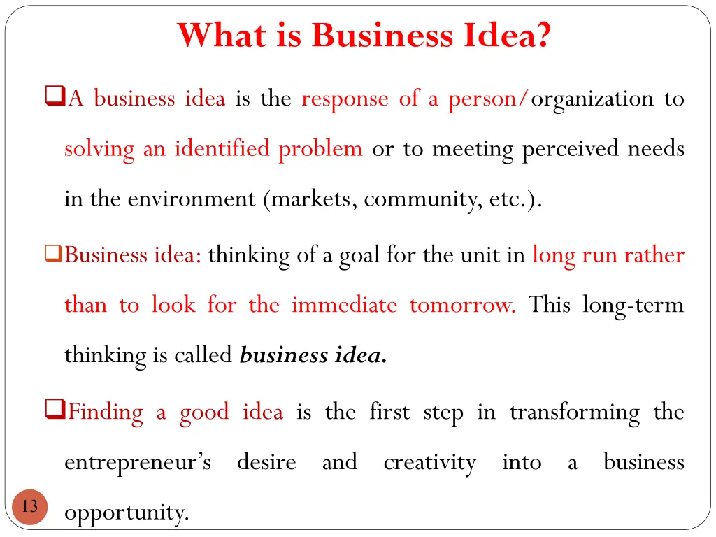 what is business idea