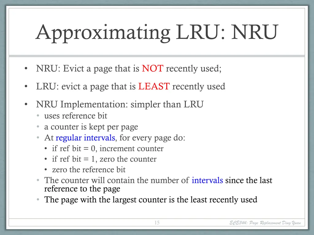 approximating lru nru