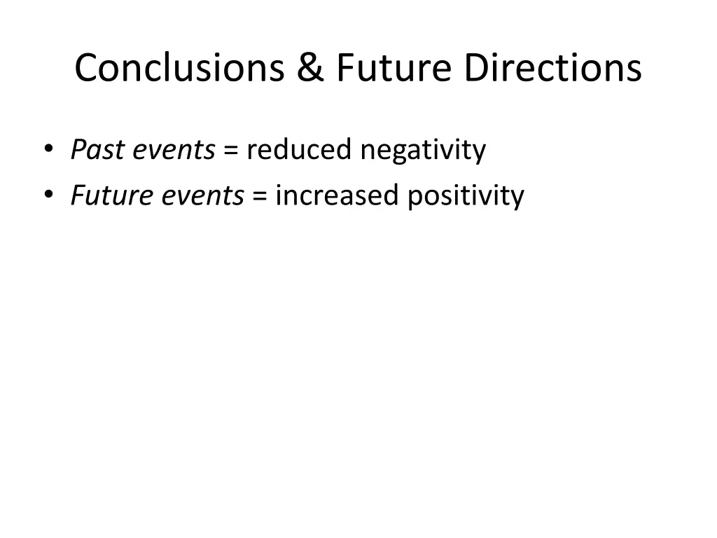 conclusions future directions