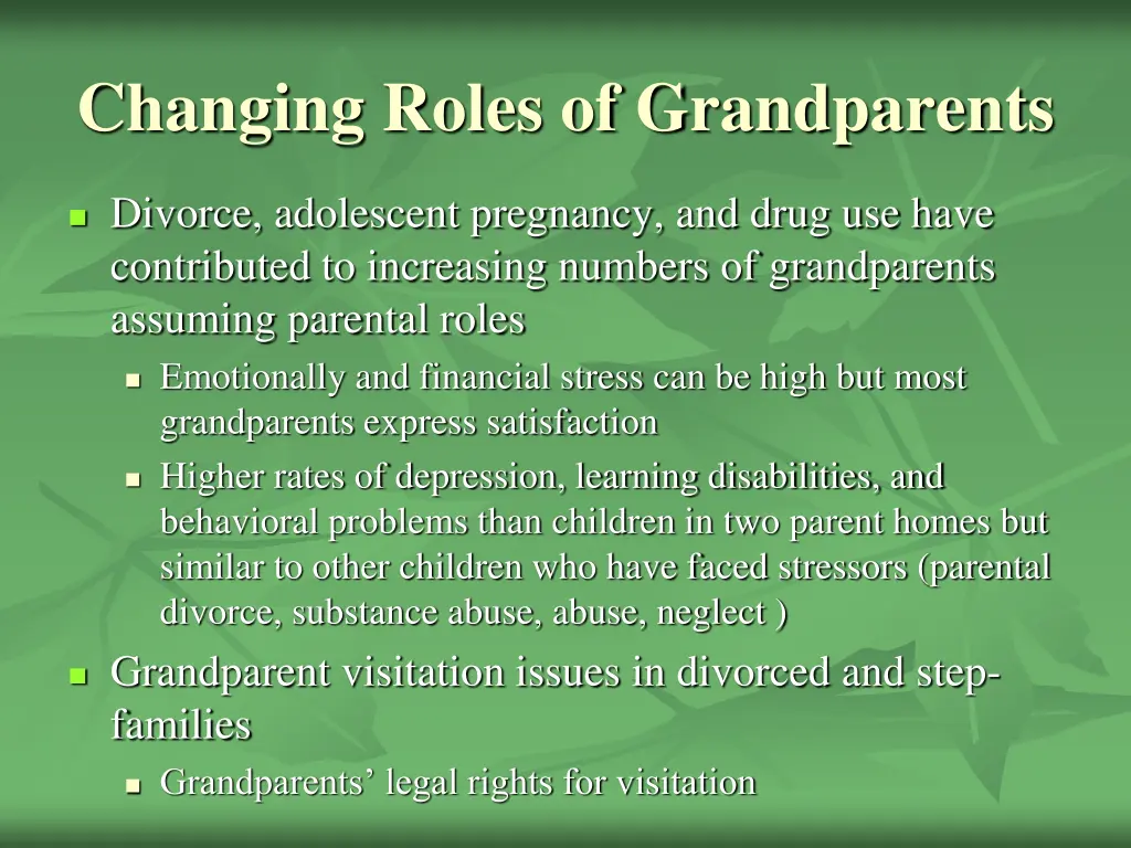 changing roles of grandparents