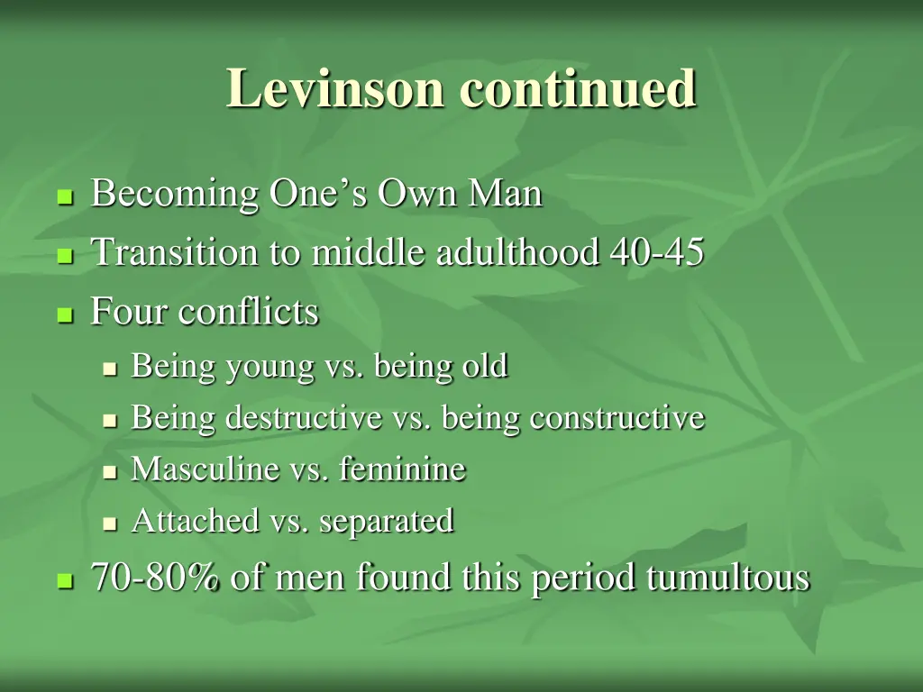 levinson continued