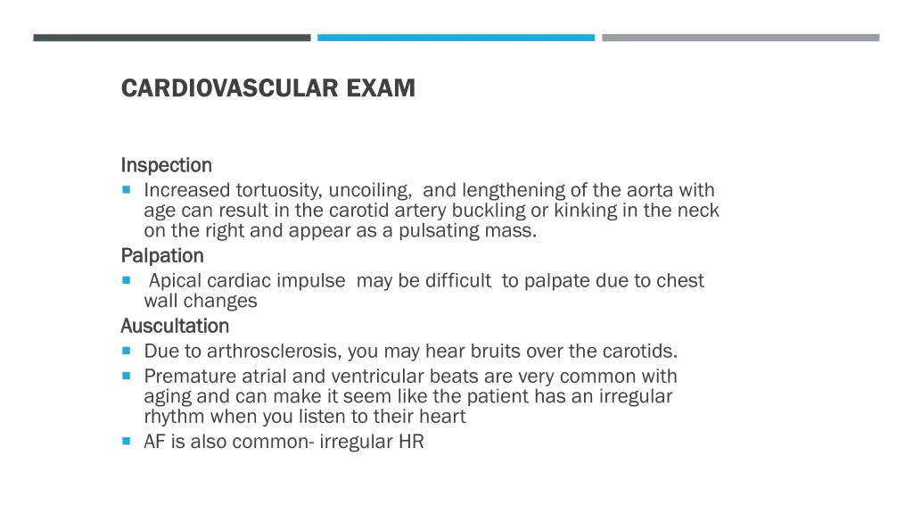 cardiovascular exam