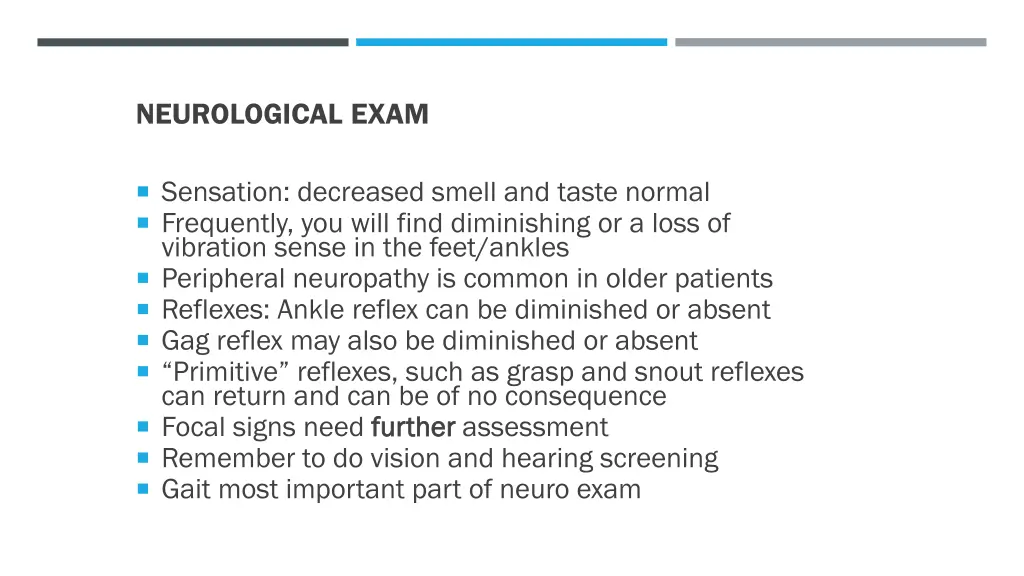 neurological exam