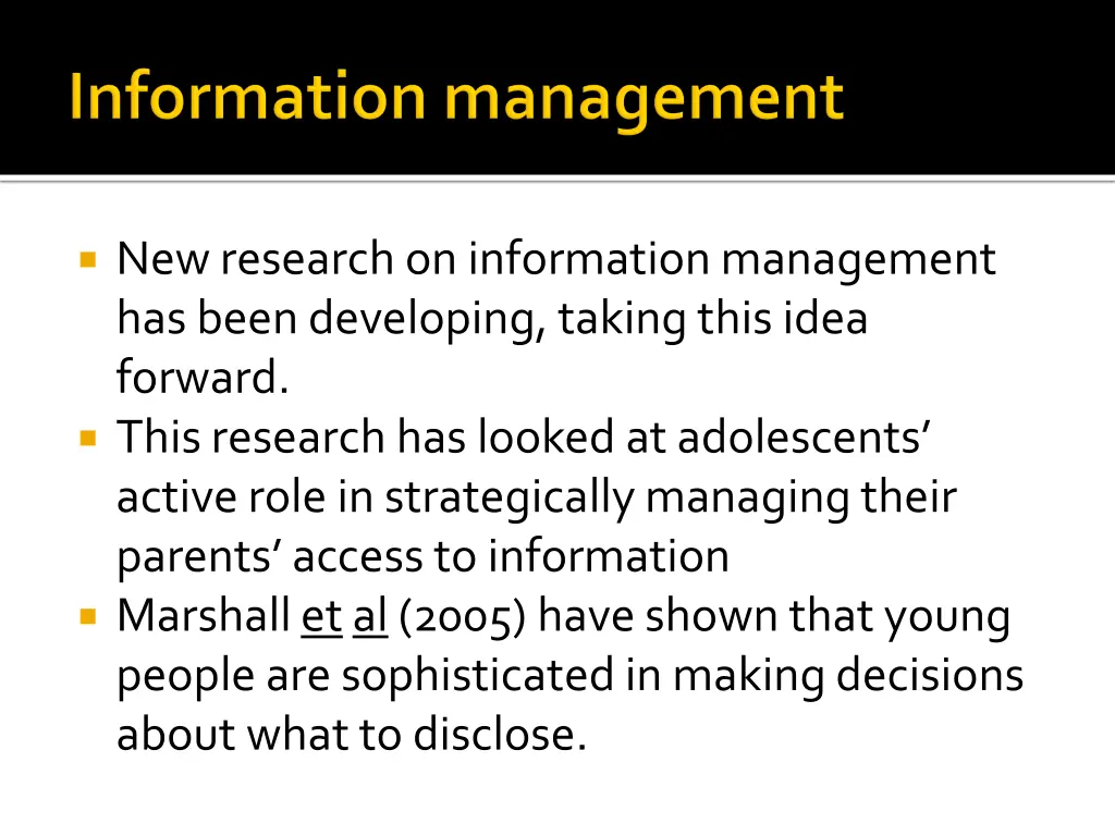 new research on information management has been