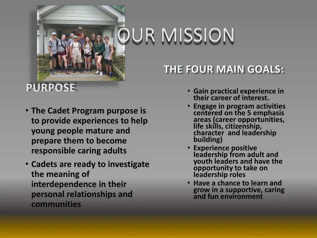 our mission our mission