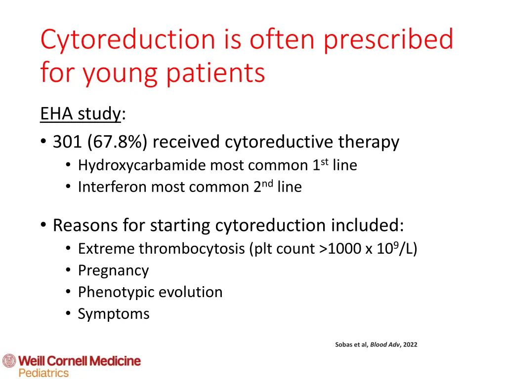 cytoreduction is often prescribed for young