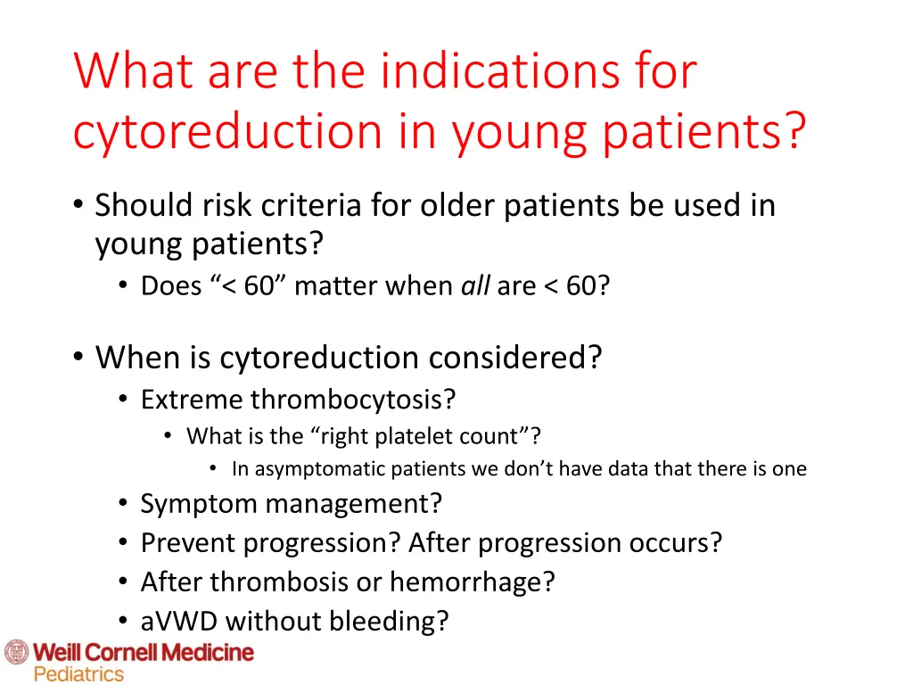 what are the indications for cytoreduction